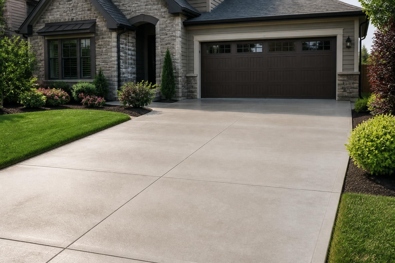 Clean driveway with evenly washed concrete and curb appeal.