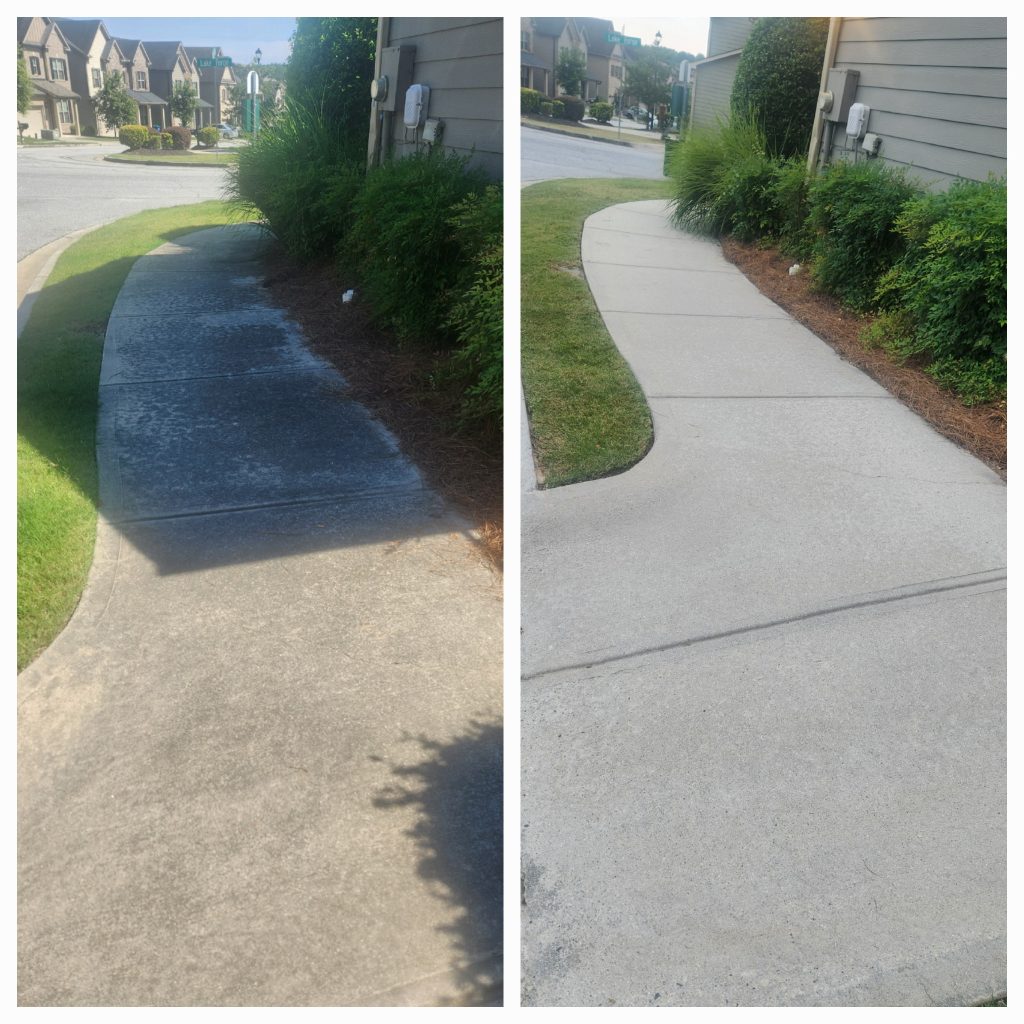 Sidewalk Cleaning Before and After